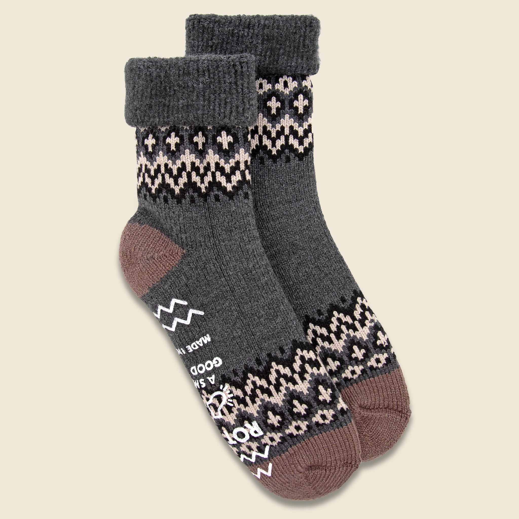 Nordic Comfy Room Sock - Charcoal - RoToTo - STAG Provisions - Accessories - Socks