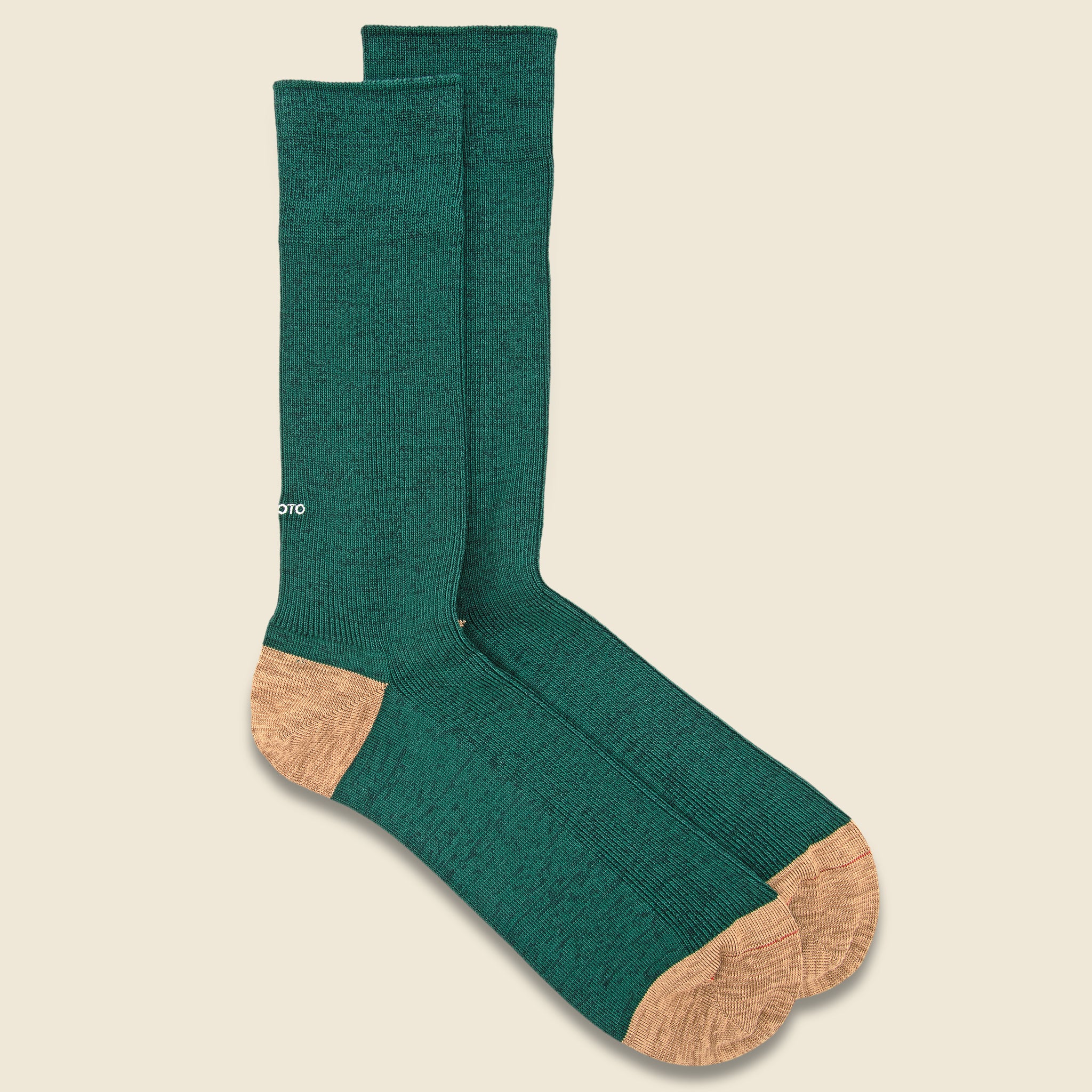 Cotton & Polyester Rib Sock - Dark Green/Beige - RoToTo - STAG Provisions - Accessories - Socks