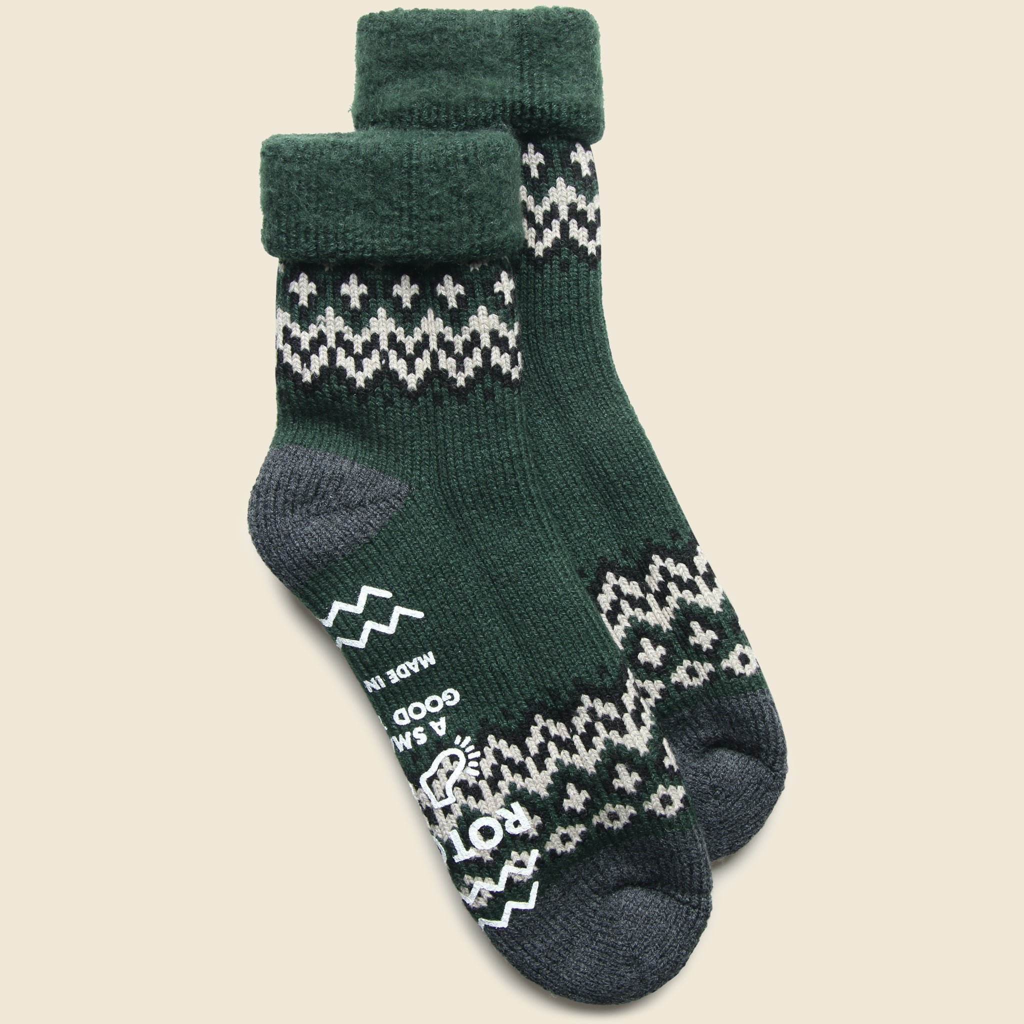 Nordic Comfy Room Sock - Dark Green - RoToTo - STAG Provisions - Accessories - Socks