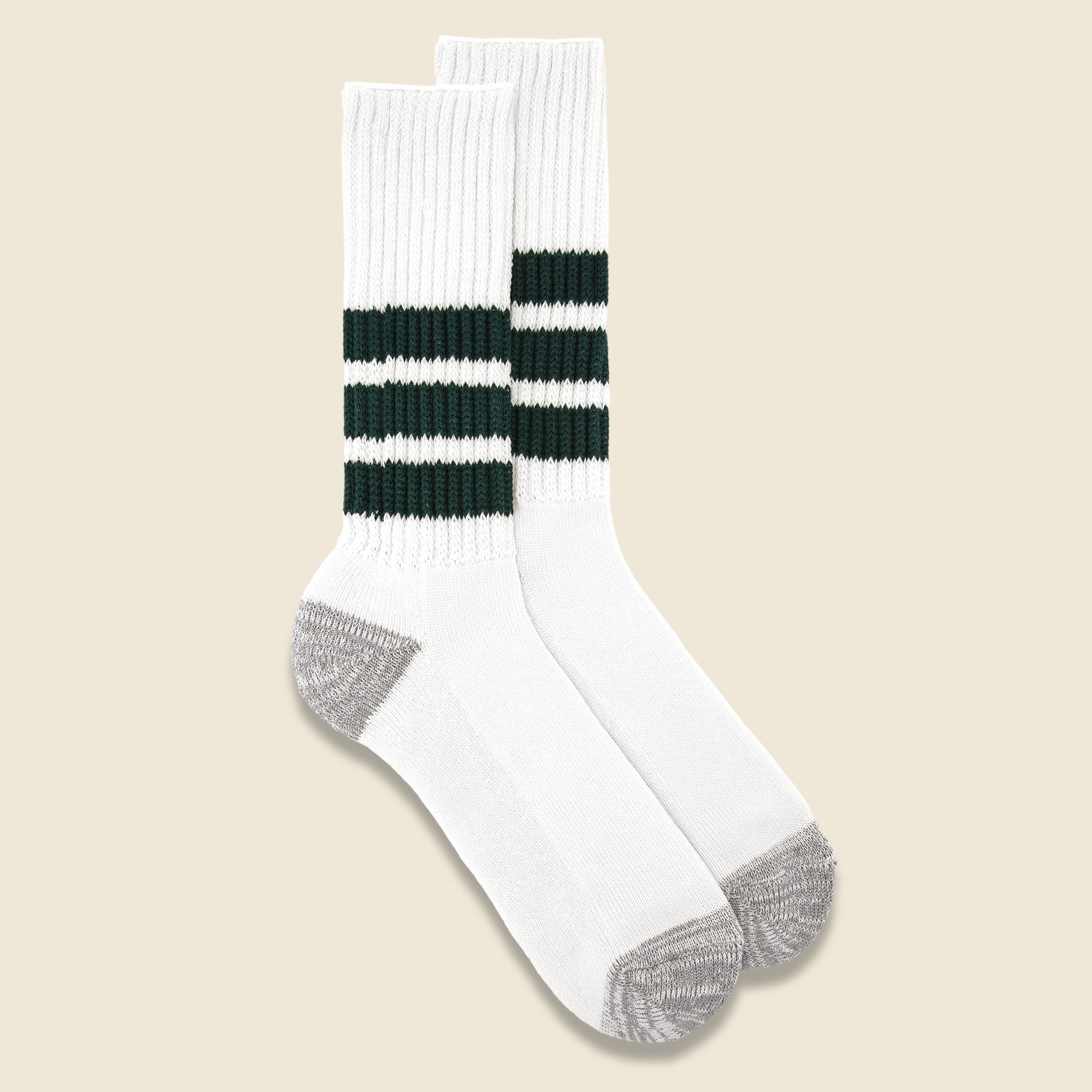 Coarse Ribbed Old School Sock - Dark Green