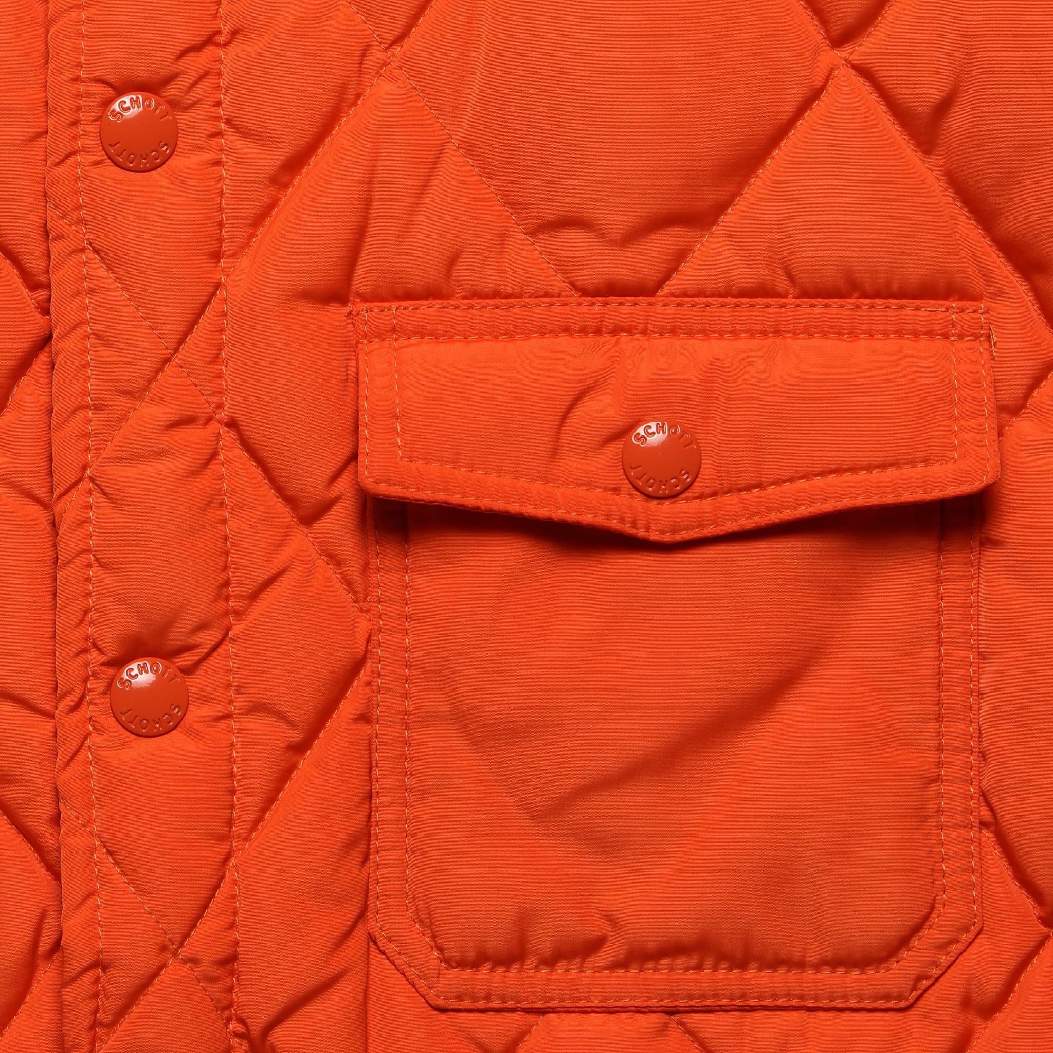 
                          Down-Filled Quilted Shirt Jacket - Orange - Schott - STAG Provisions - Outerwear - Shirt Jacket
                        