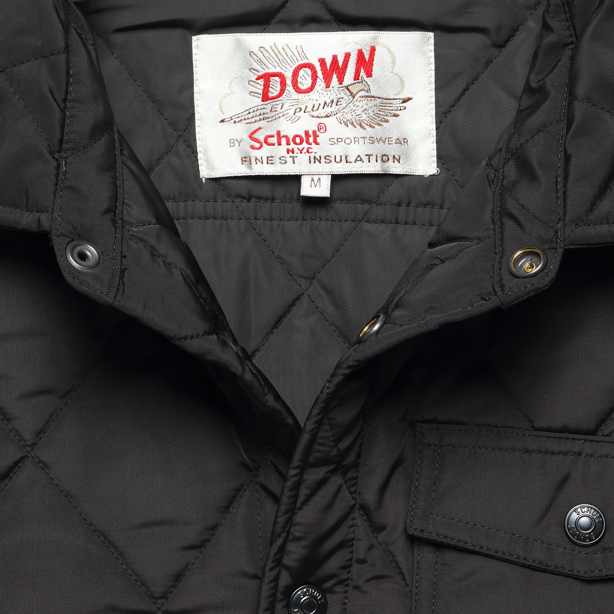 
                          Down-Filled Quilted Shirt Jacket - Black - Schott - STAG Provisions - Outerwear - Shirt Jacket
                        