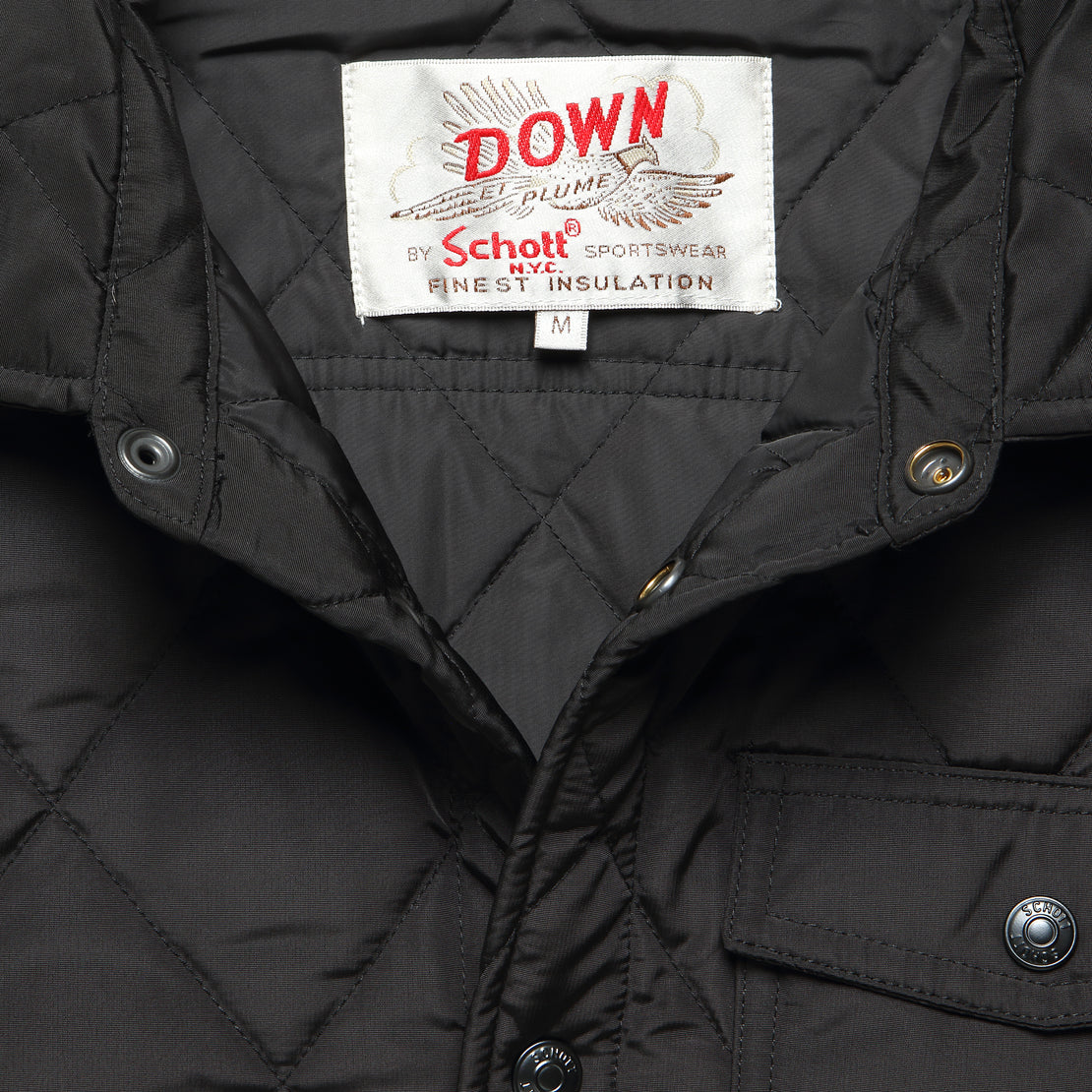 Down-Filled Quilted Shirt Jacket - Black - Schott - STAG Provisions - Outerwear - Shirt Jacket