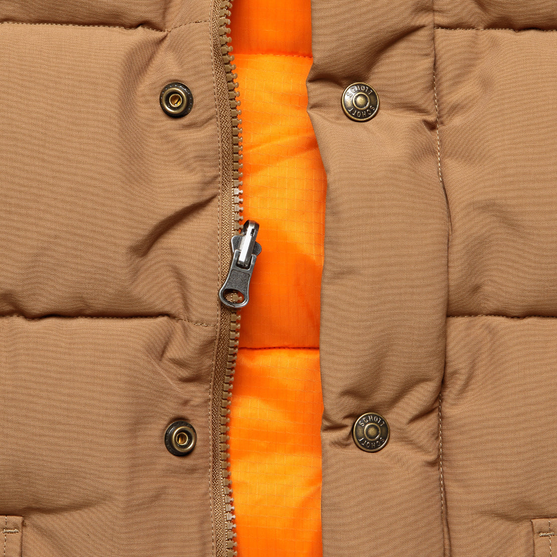 Down-Filled Vest - Khaki/Orange - Schott - STAG Provisions - Outerwear - Vest