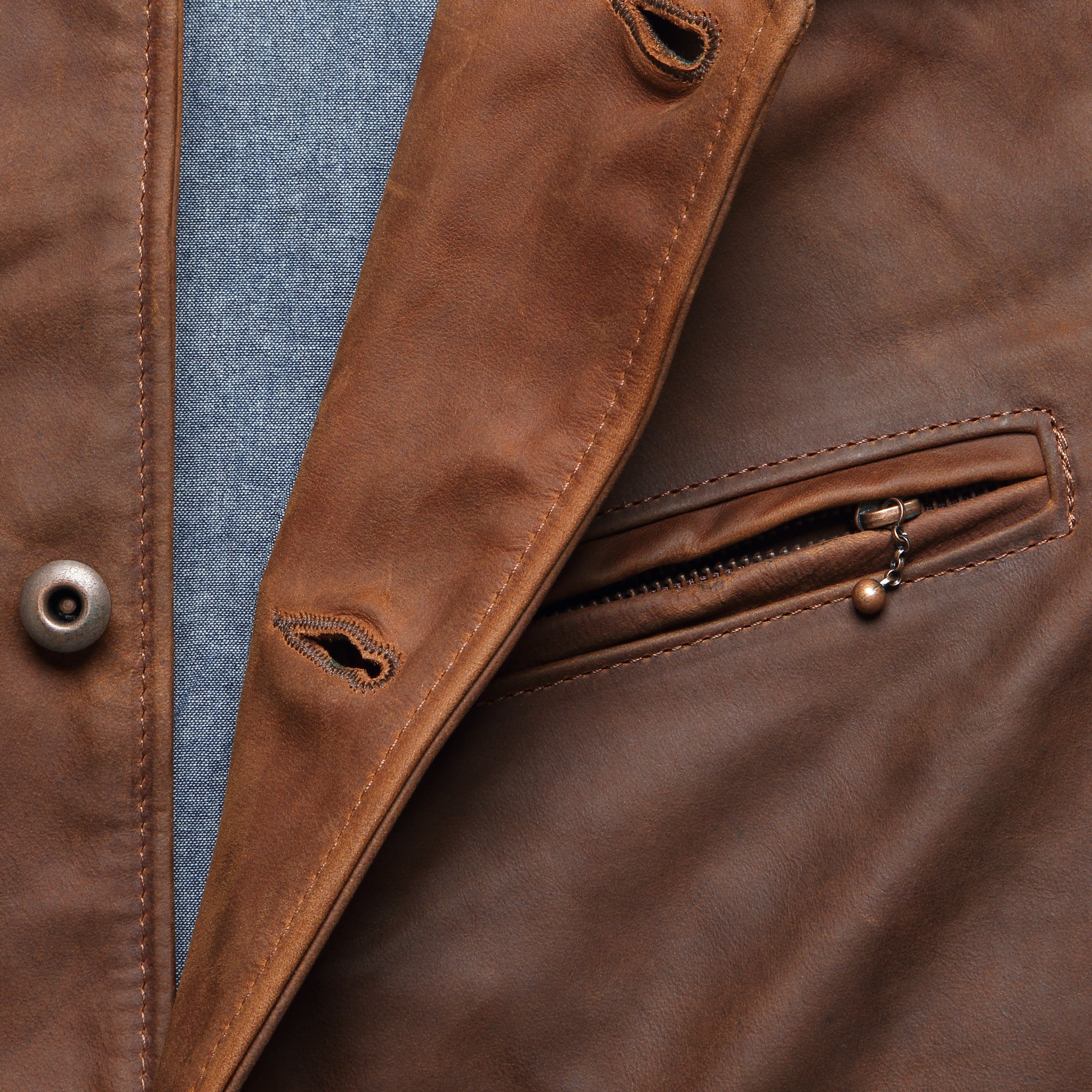 
                          Nubuck Cowhide Mechanic Jacket - Brown
                        