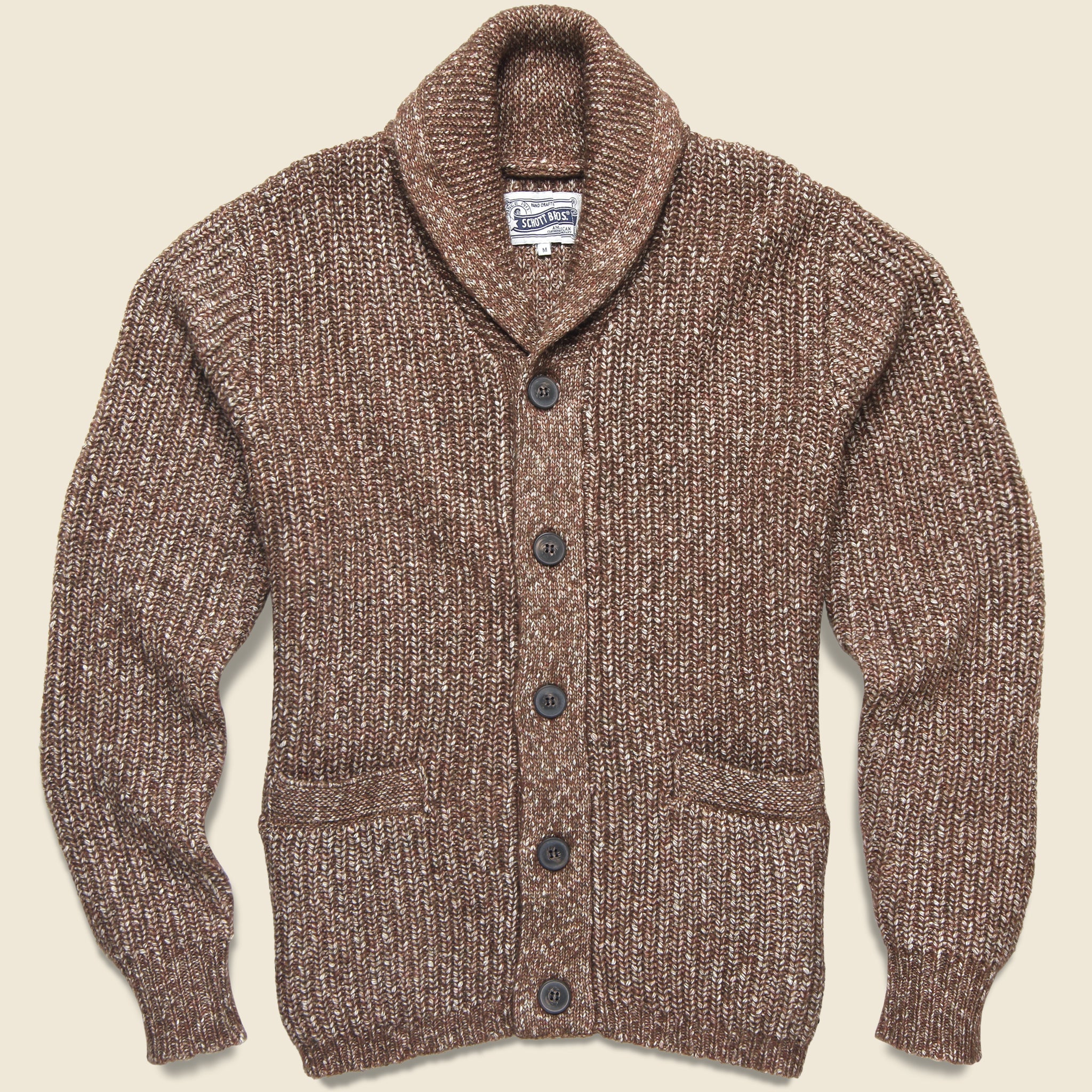 Shawl Collar Cardigan - Brown - Schott - STAG Provisions - Tops - Sweater