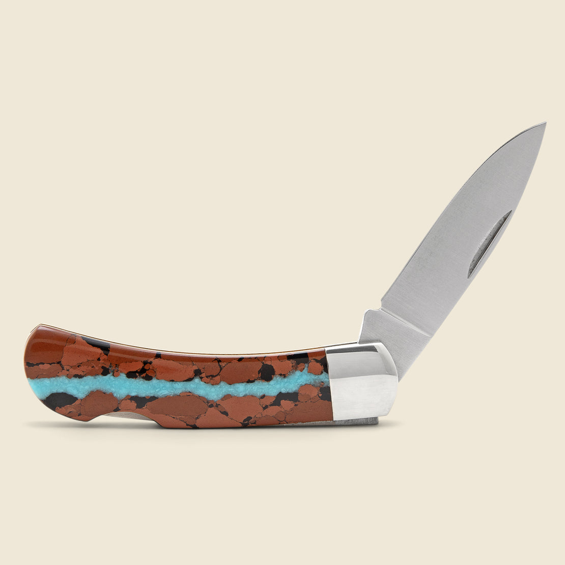 Home 3-Inch Lockback Knife - Turquoise Vein