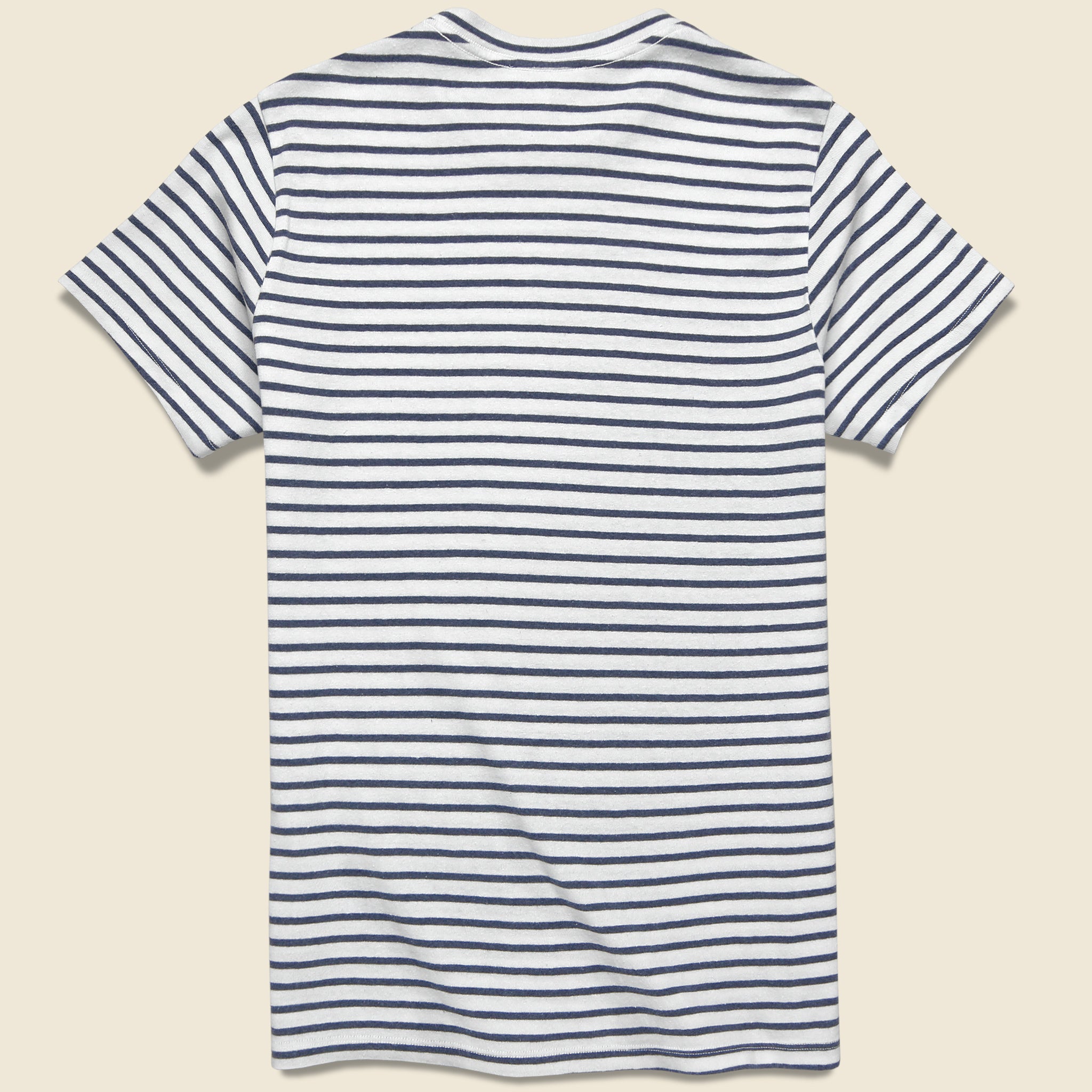 
                          Hemp Stripe Crew Tee - White/Marine - Save Khaki - STAG Provisions - Tops - S/S Tee
                        