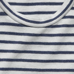 Hemp Stripe Crew Tee - White/Marine - Save Khaki - STAG Provisions - Tops - S/S Tee