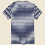 Hemp Stripe Crew Tee - Marine/White - Save Khaki - STAG Provisions - Tops - S/S Tee