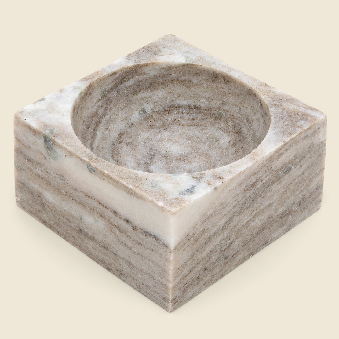 Home Beige Marble Square Bowl
