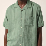 Striped Seersucker Shirt - Green - Corridor - STAG Provisions - Tops - S/S Woven - Seersucker