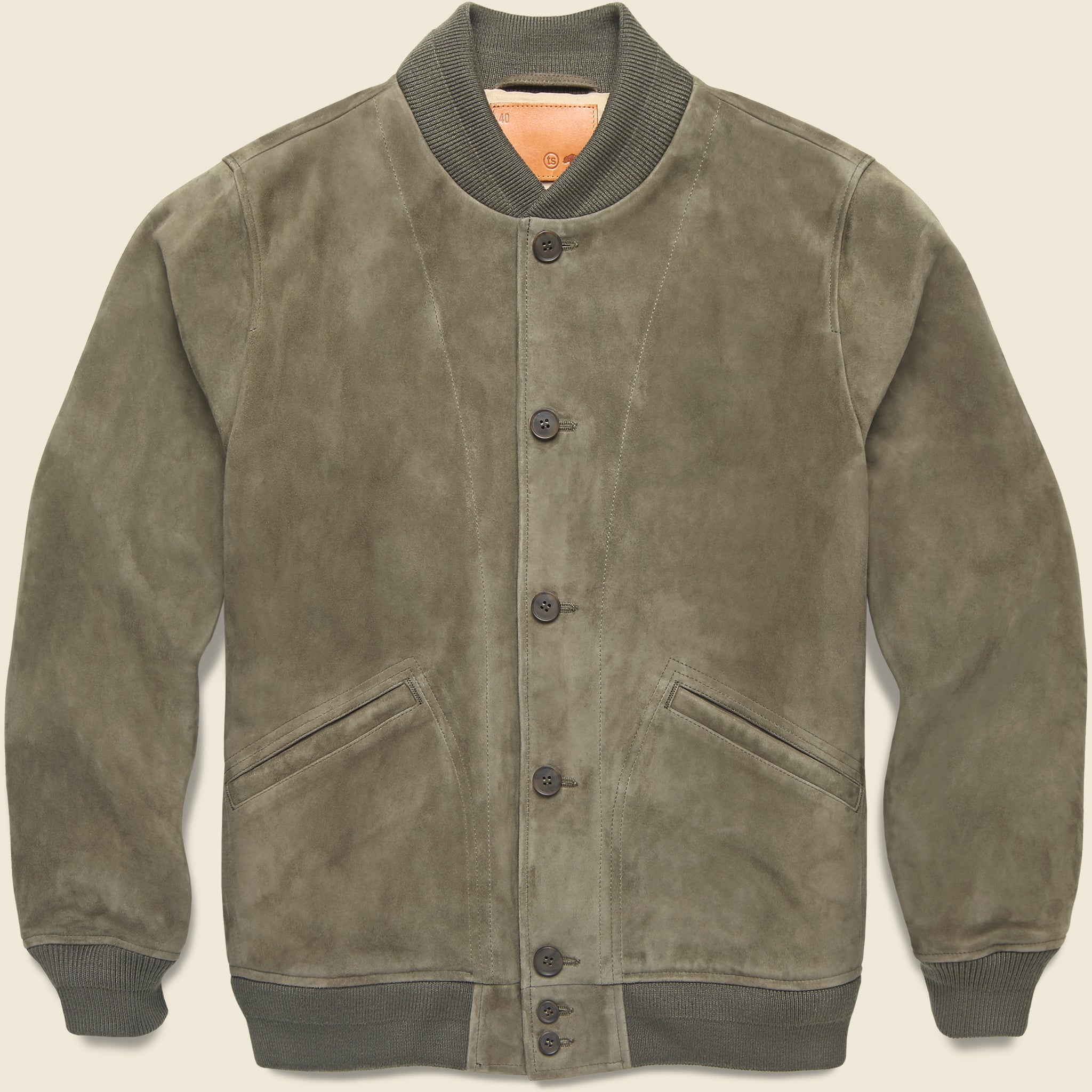 Suede Bomber Jacket - Army