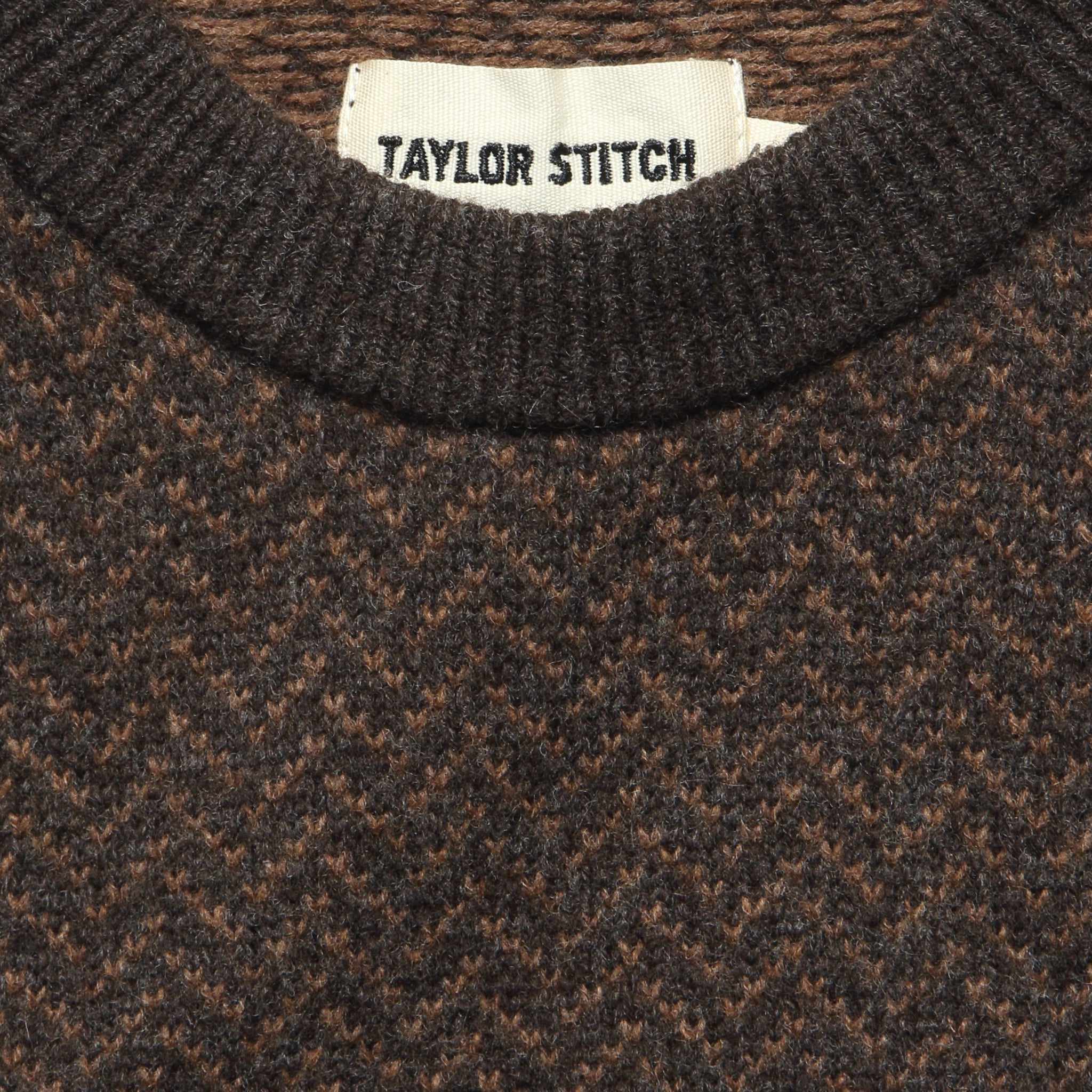 
                          Eddy Herringbone Crew Sweater - Coffee - Taylor Stitch - STAG Provisions - Tops - Sweater
                        