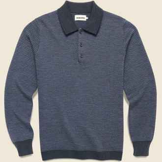 Newton Sweater Polo - Navy Birdseye
