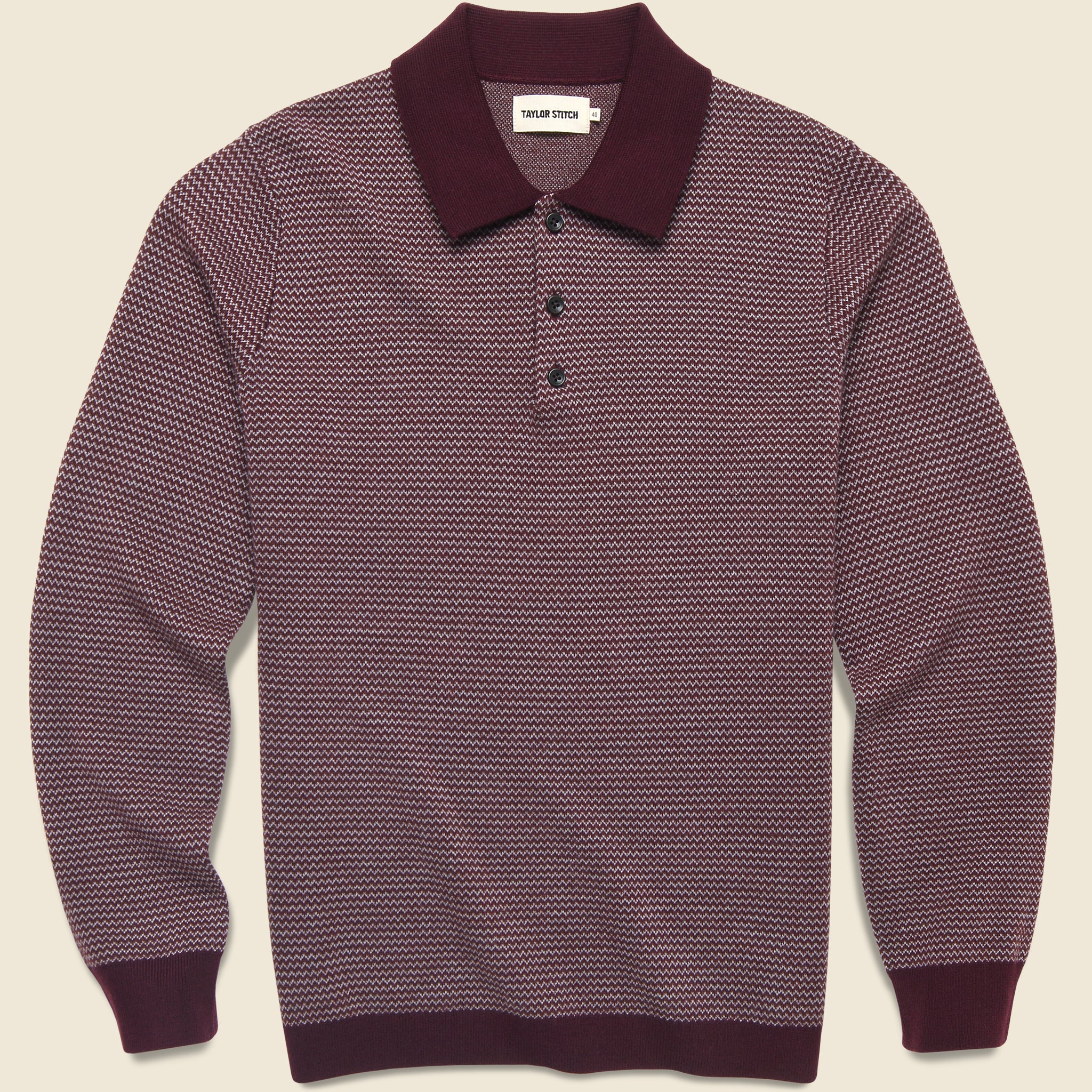 Newton Sweater Polo - Burgundy Birdseye - Taylor Stitch - STAG Provisions - Tops - Sweater