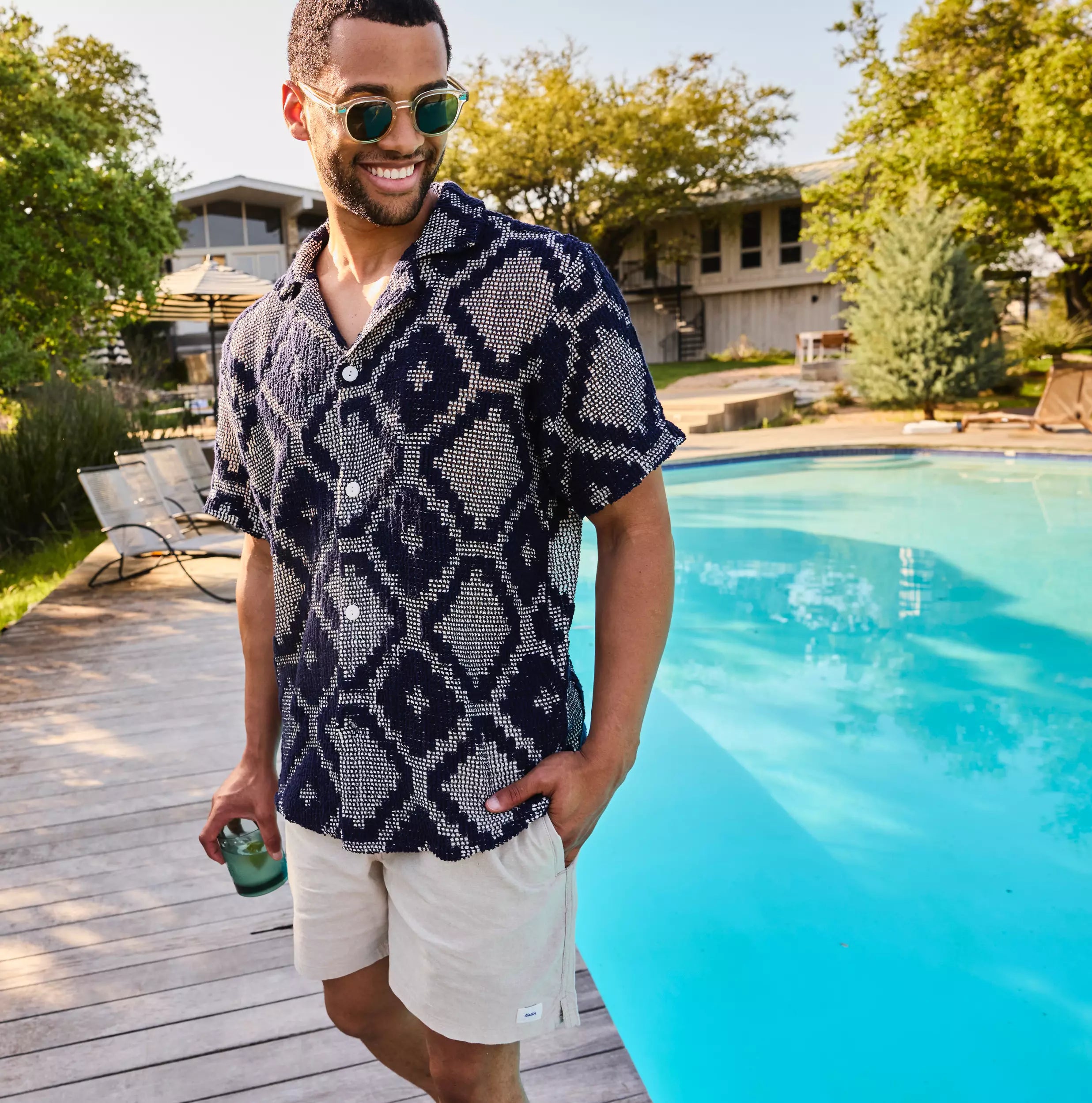 
                          Crochet Terry Shirt - Trastevere - OAS - STAG Provisions - Tops - S/S Knit
                        