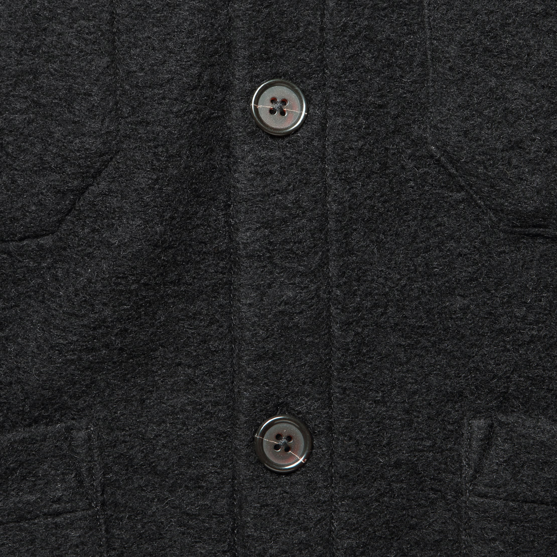 Wool Fleece Cardigan - Black - Universal Works - STAG Provisions - Tops - Sweater