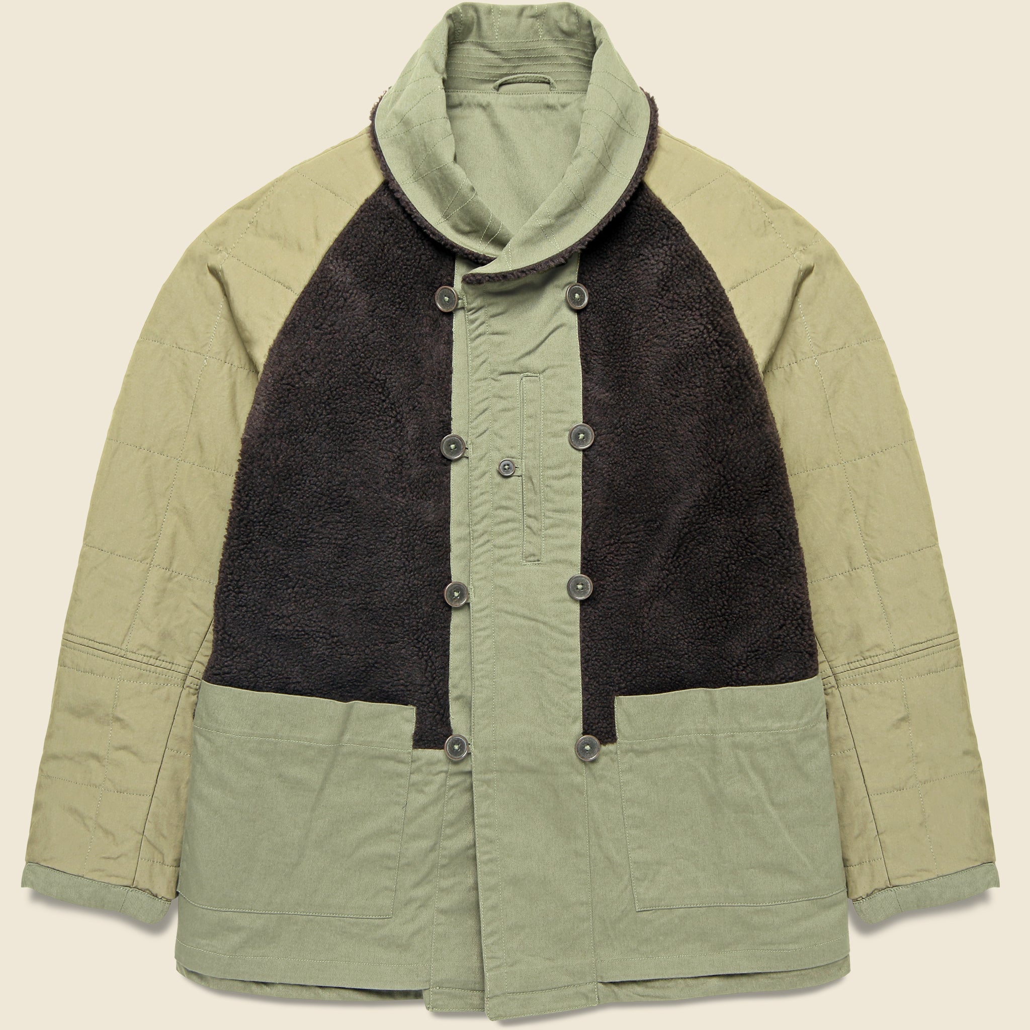 
                          Reversible Mackinaw Jacket - Light Olive - Universal Works - STAG Provisions - Outerwear - Coat / Jacket
                        