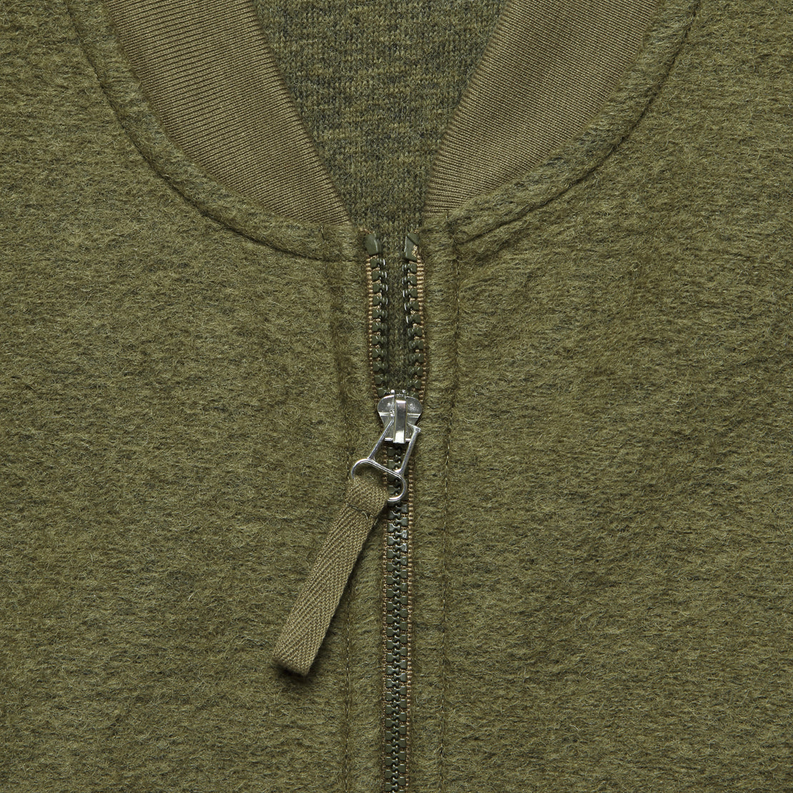 Wool Fleece Zip Waistcoat - Lovat - Universal Works - STAG Provisions - Outerwear - Vest