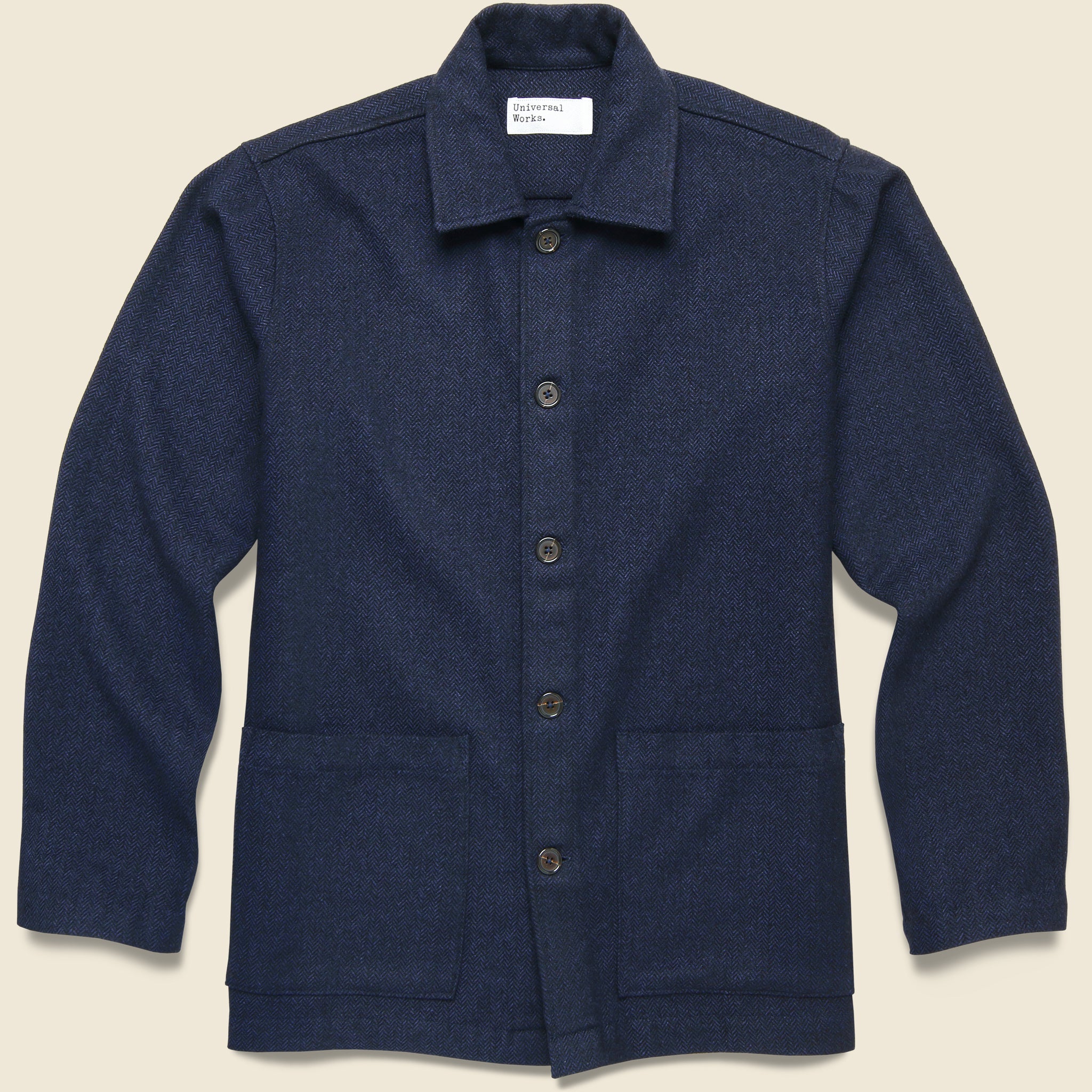 Easy Overshirt - Navy Herringbone - Universal Works - STAG Provisions - Tops - L/S Woven - Overshirt