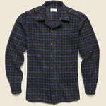 Checkered Fleece Flannel Workshirt - Brown/Sky - Universal Works - STAG Provisions - Tops - L/S Woven - Plaid