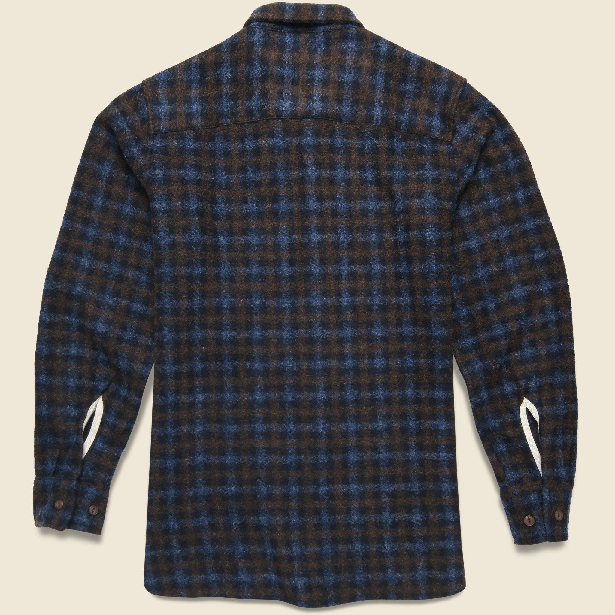 
                          Checkered Fleece Flannel Workshirt - Brown/Sky - Universal Works - STAG Provisions - Tops - L/S Woven - Plaid
                        