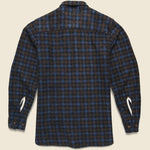 Checkered Fleece Flannel Workshirt - Brown/Sky - Universal Works - STAG Provisions - Tops - L/S Woven - Plaid