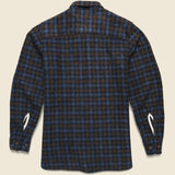 Checkered Fleece Flannel Workshirt - Brown/Sky - Universal Works - STAG Provisions - Tops - L/S Woven - Plaid