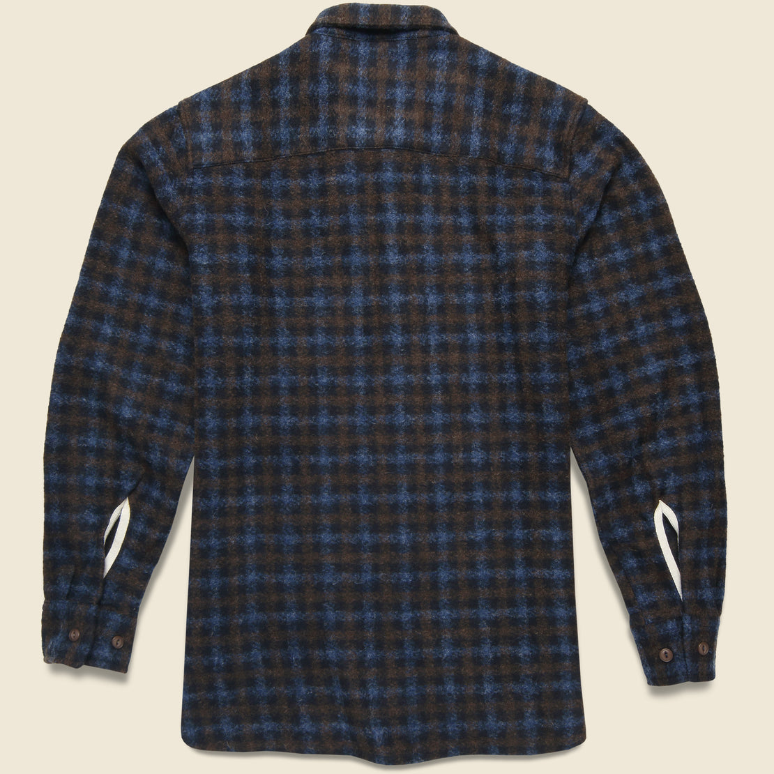 Checkered Fleece Flannel Workshirt - Brown/Sky