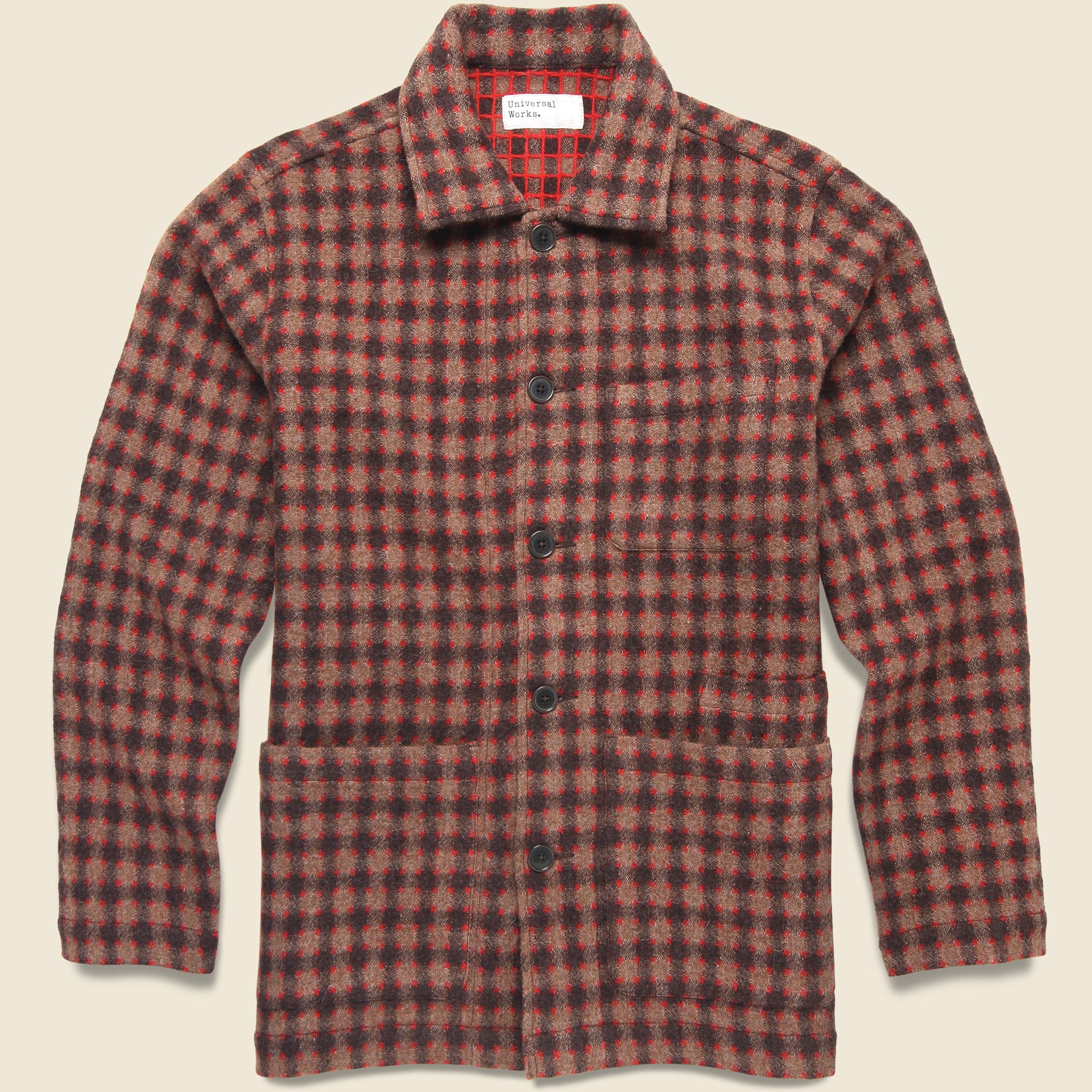 Alpaca Mix Bakers Overshirt - Brown