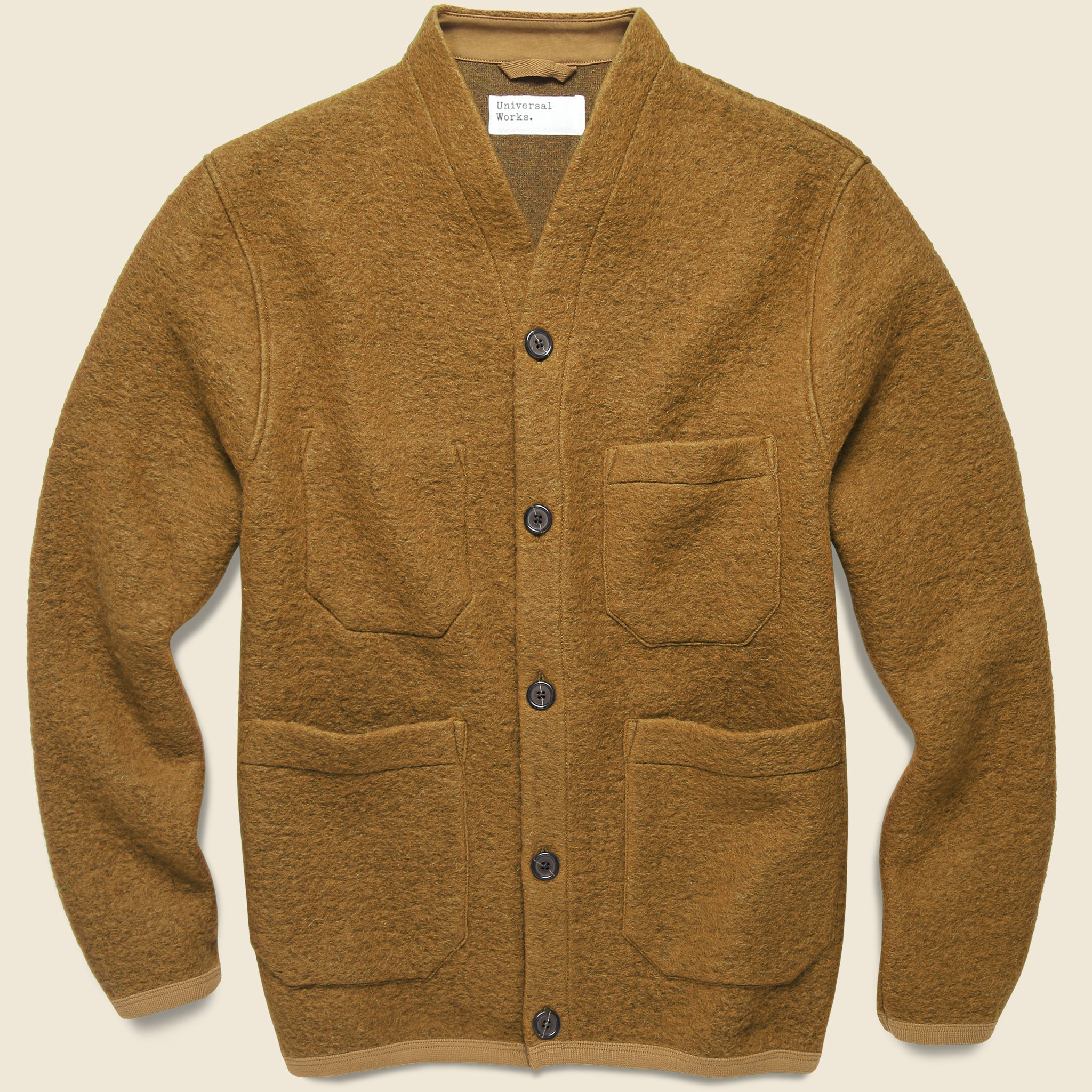 Wool Fleece Cardigan - Mustard