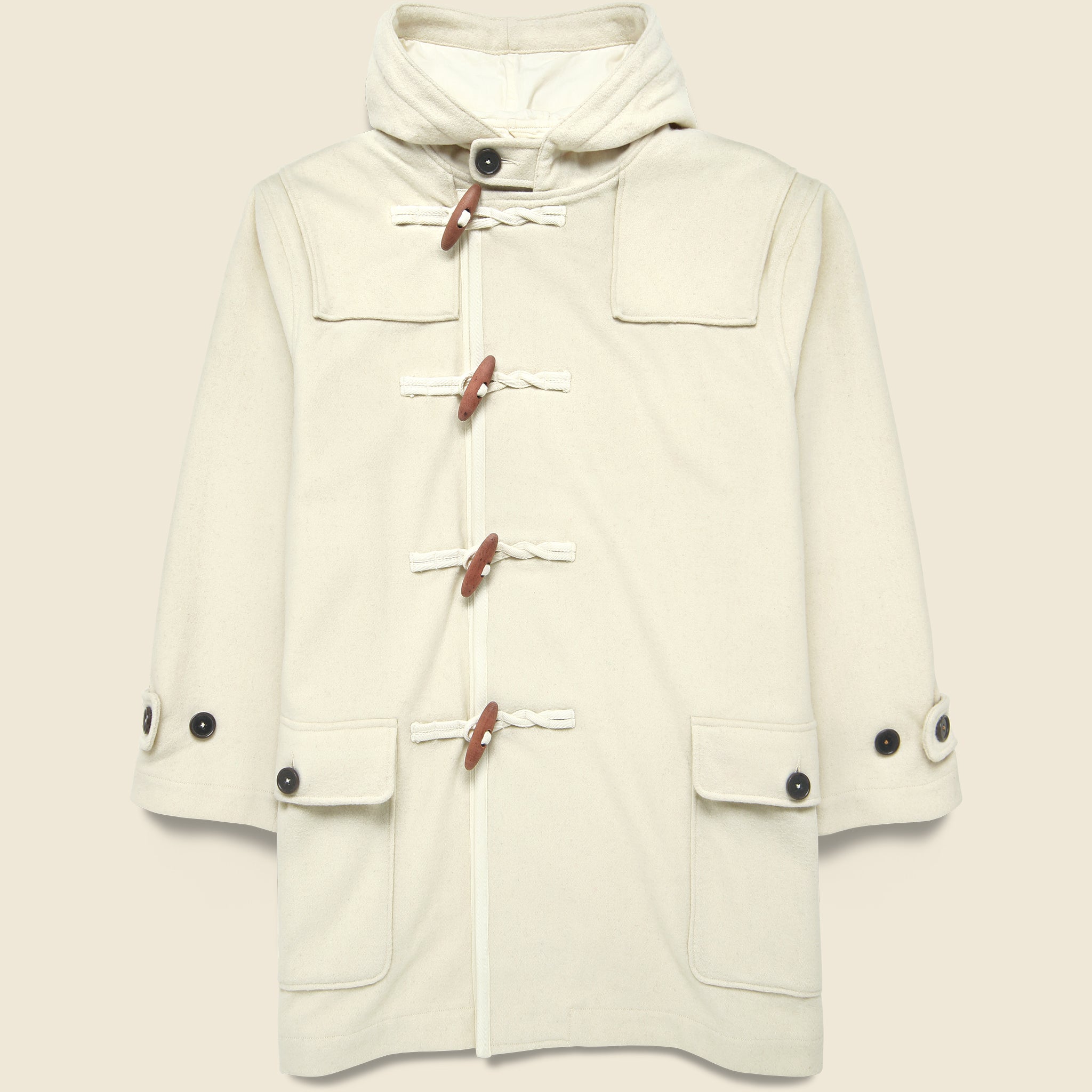 Military Duffle Coat - Mowbray Marl Ecru