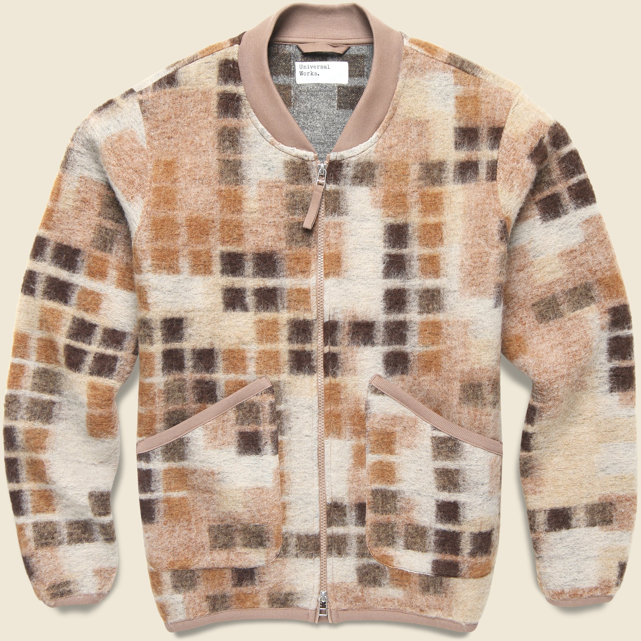 Zip Bomber - Mosaic Fleece Sand