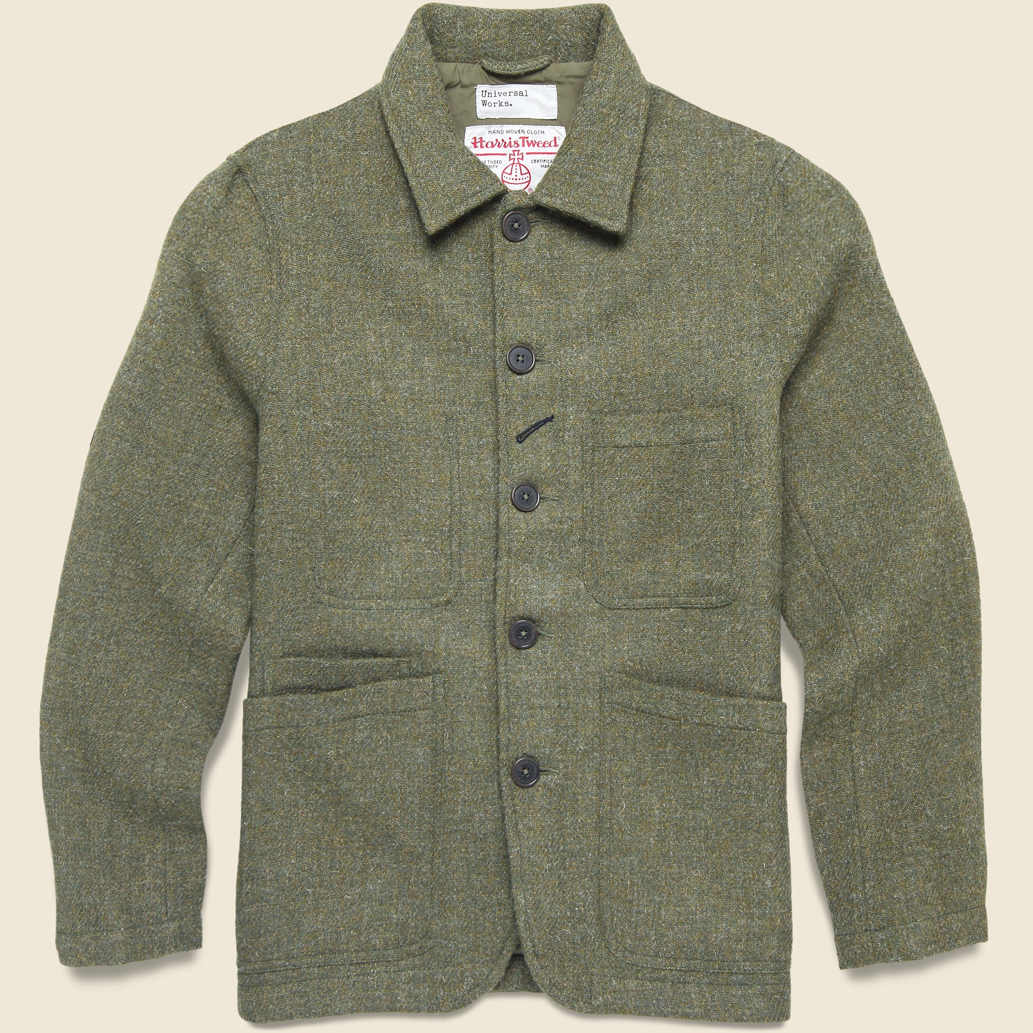 Harris Tweed Bakers Chore Jacket - Green Plaid