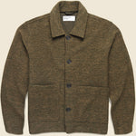 Wool Knit Rams Jacket - Olive - Universal Works - STAG Provisions - Outerwear - Coat / Jacket