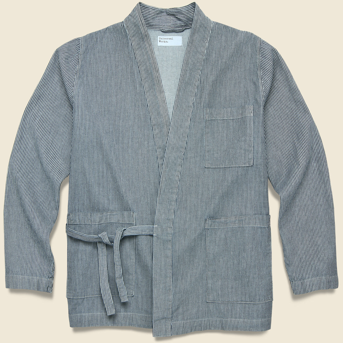 Universal Works Kyoto Work Jacket - Hickory Shirting Ecru