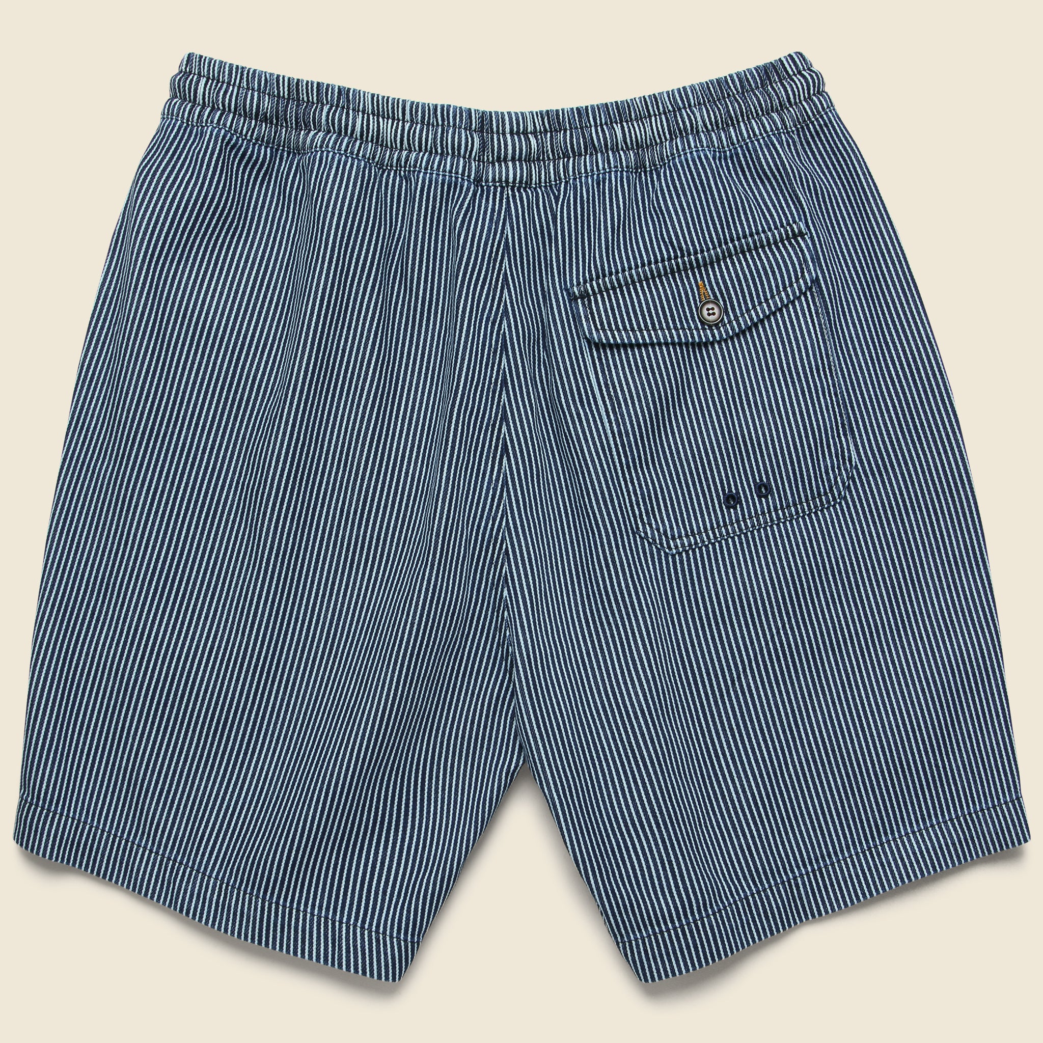 
                          Beach Short - Hickory Stripe Indigo - Universal Works - STAG Provisions - Shorts - Lounge
                        