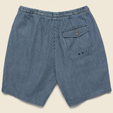 Beach Short - Hickory Stripe Indigo - Universal Works - STAG Provisions - Shorts - Lounge