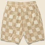 Terry Checkerboard Track Short - Sand - Universal Works - STAG Provisions - Shorts - Lounge