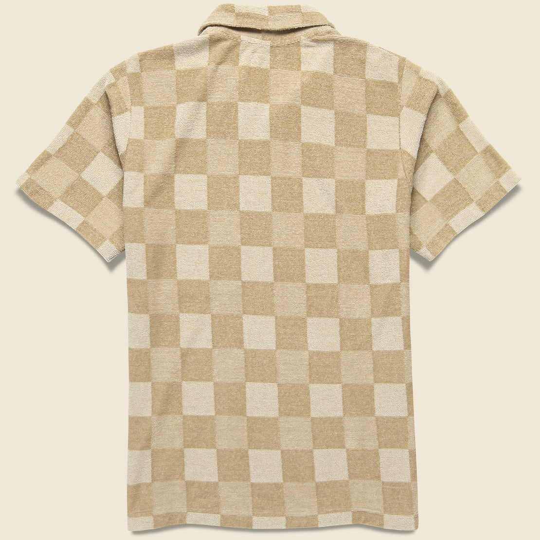 Terry Checkerboard Vacation Polo - Sand - Universal Works - STAG Provisions - Tops - S/S Knit