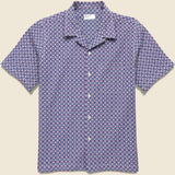 Tile Road Shirt - Navy/Pink/White - Universal Works - STAG Provisions - Tops - S/S Woven - Other Pattern