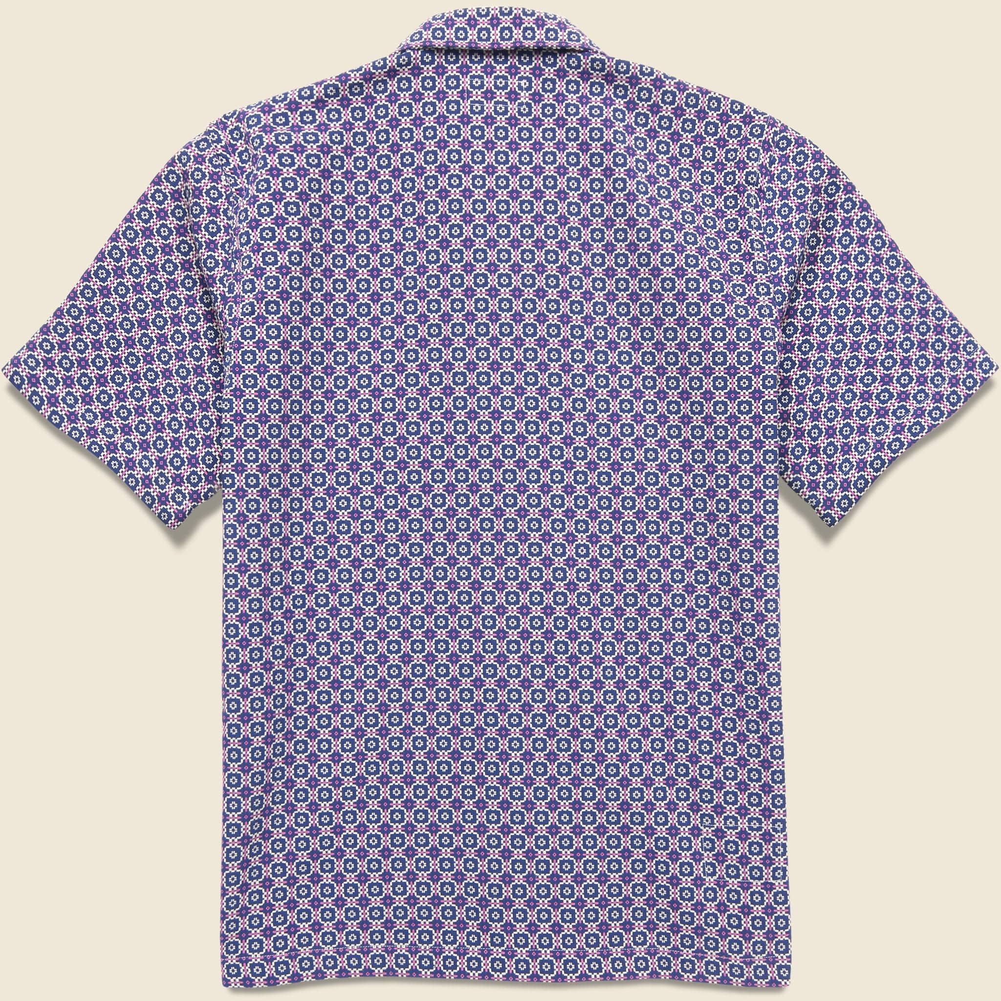 
                          Tile Road Shirt - Navy/Pink/White - Universal Works - STAG Provisions - Tops - S/S Woven - Other Pattern
                        