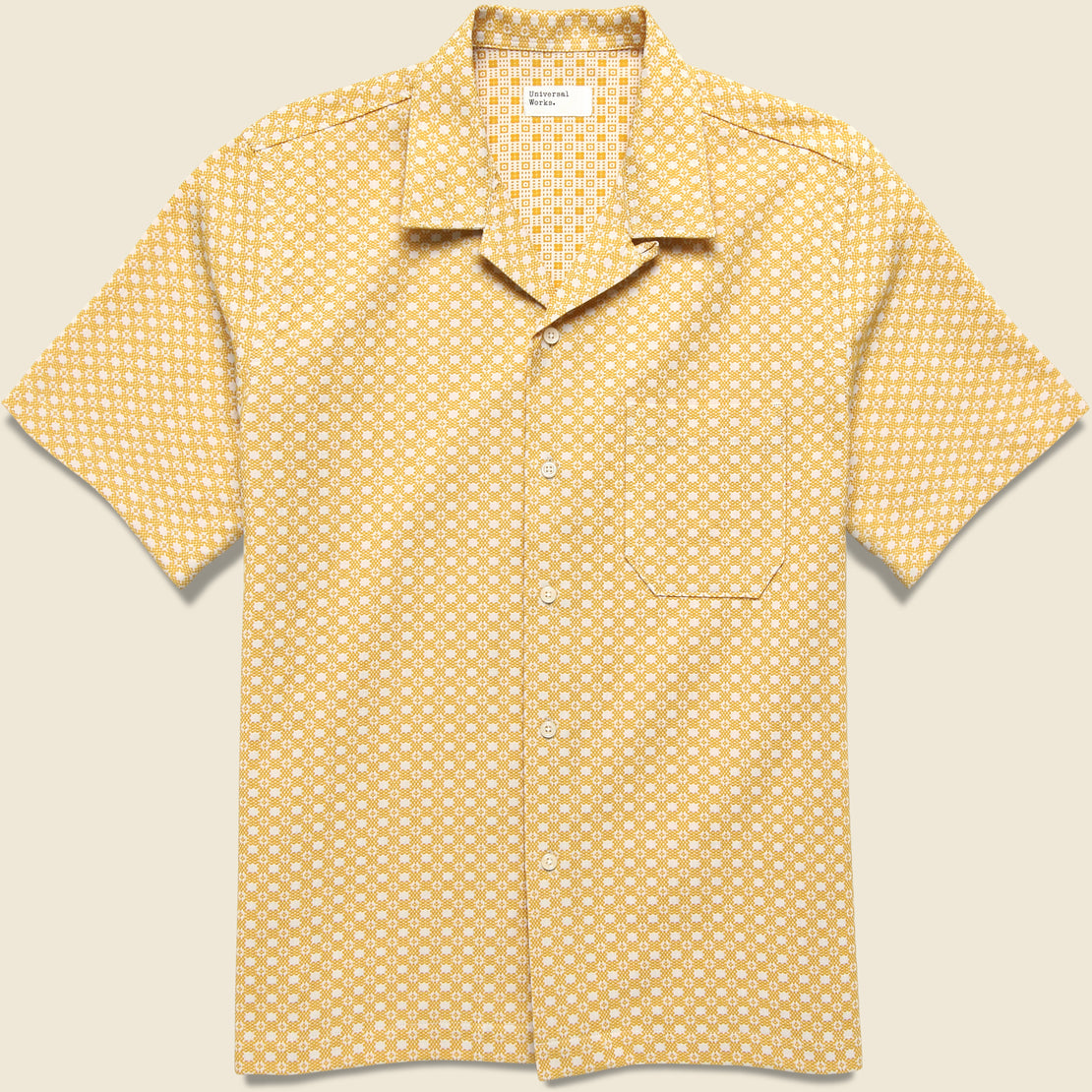 Universal Works Tile Road Shirt - Yellow/White