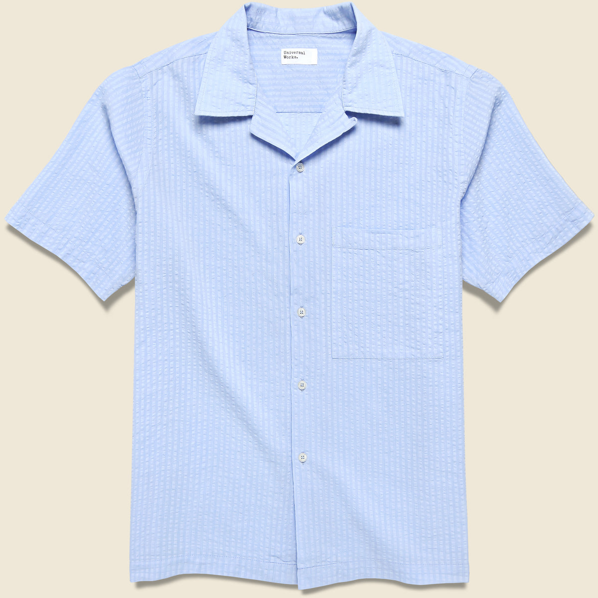 Onda Seersucker Camp Shirt - Pale Blue – STAG Provisions