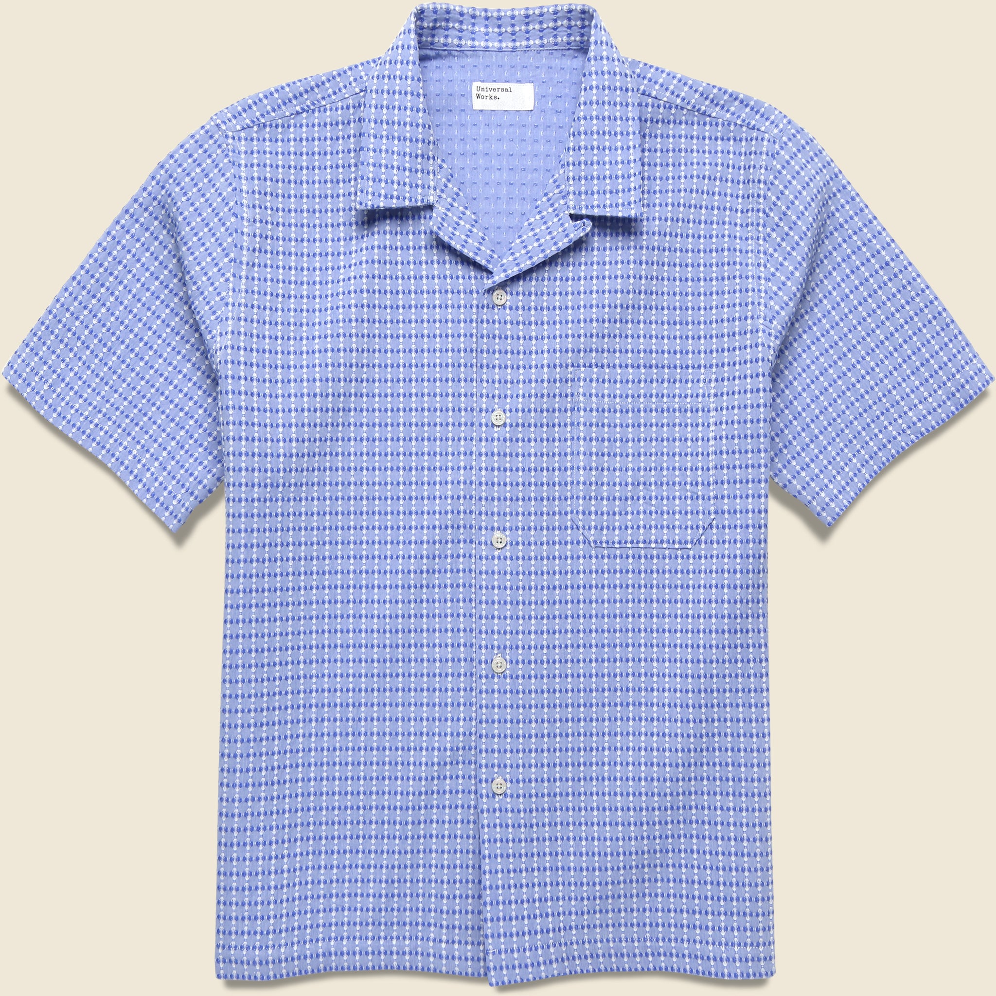 Delos Cotton Camp Shirt - Blue - Universal Works - STAG Provisions - Tops - S/S Woven - Solid