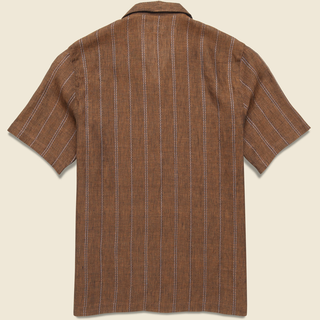 Stripe Linen Road Shirt - Brown - Universal Works - STAG Provisions - Tops - S/S Woven - Stripe