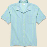 Fluo Road Shirt - Sky - Universal Works - STAG Provisions - Tops - S/S Woven - Stripe