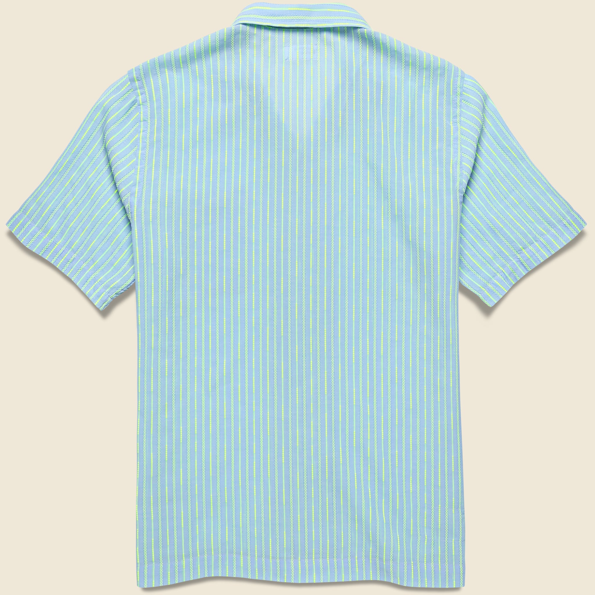 
                          Fluo Road Shirt - Sky - Universal Works - STAG Provisions - Tops - S/S Woven - Stripe
                        