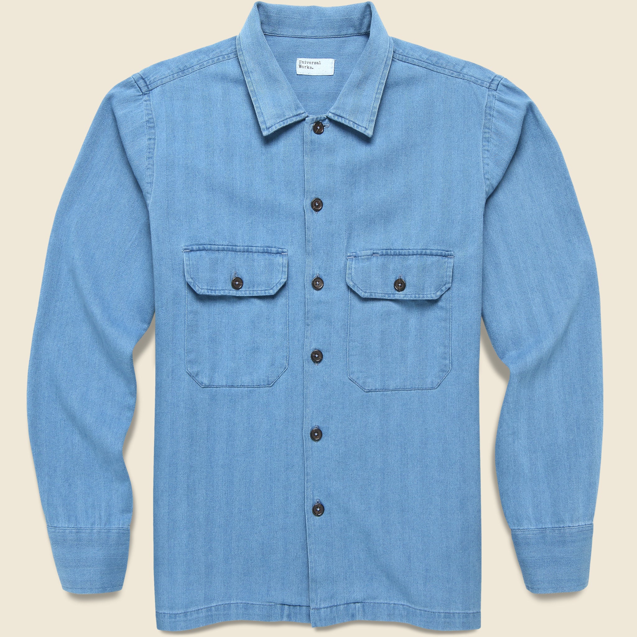 Herringbone Utility Shirt - Washed Indigo